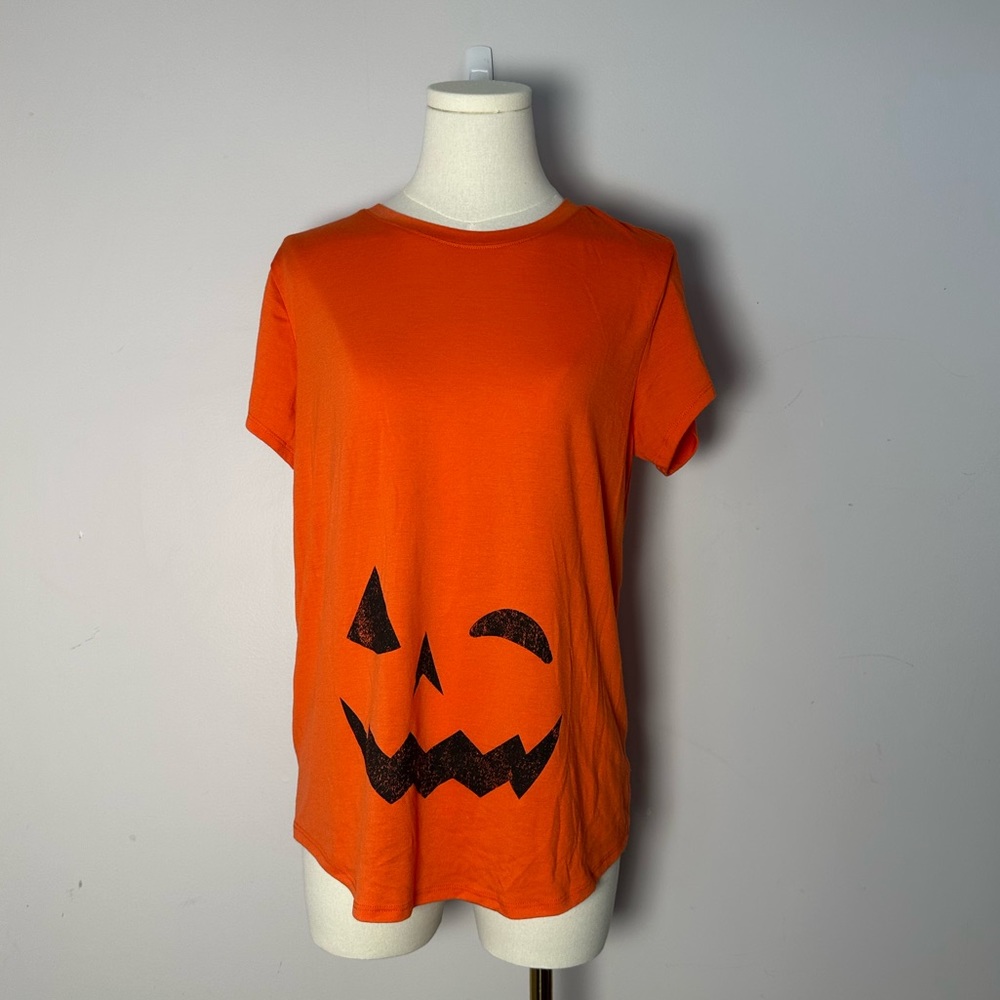 NWOT New Isabel Maternity Womens Halloween Shirt Pumpkin Medium M